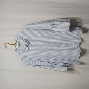 Ruffle Sleeve Button Down